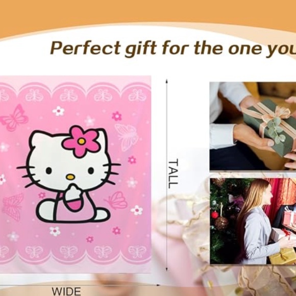 💕💕HELLO KITTY FLEECE BLANKET 60X50 - LIKE NEW💕💕 - Picture 7 of 10